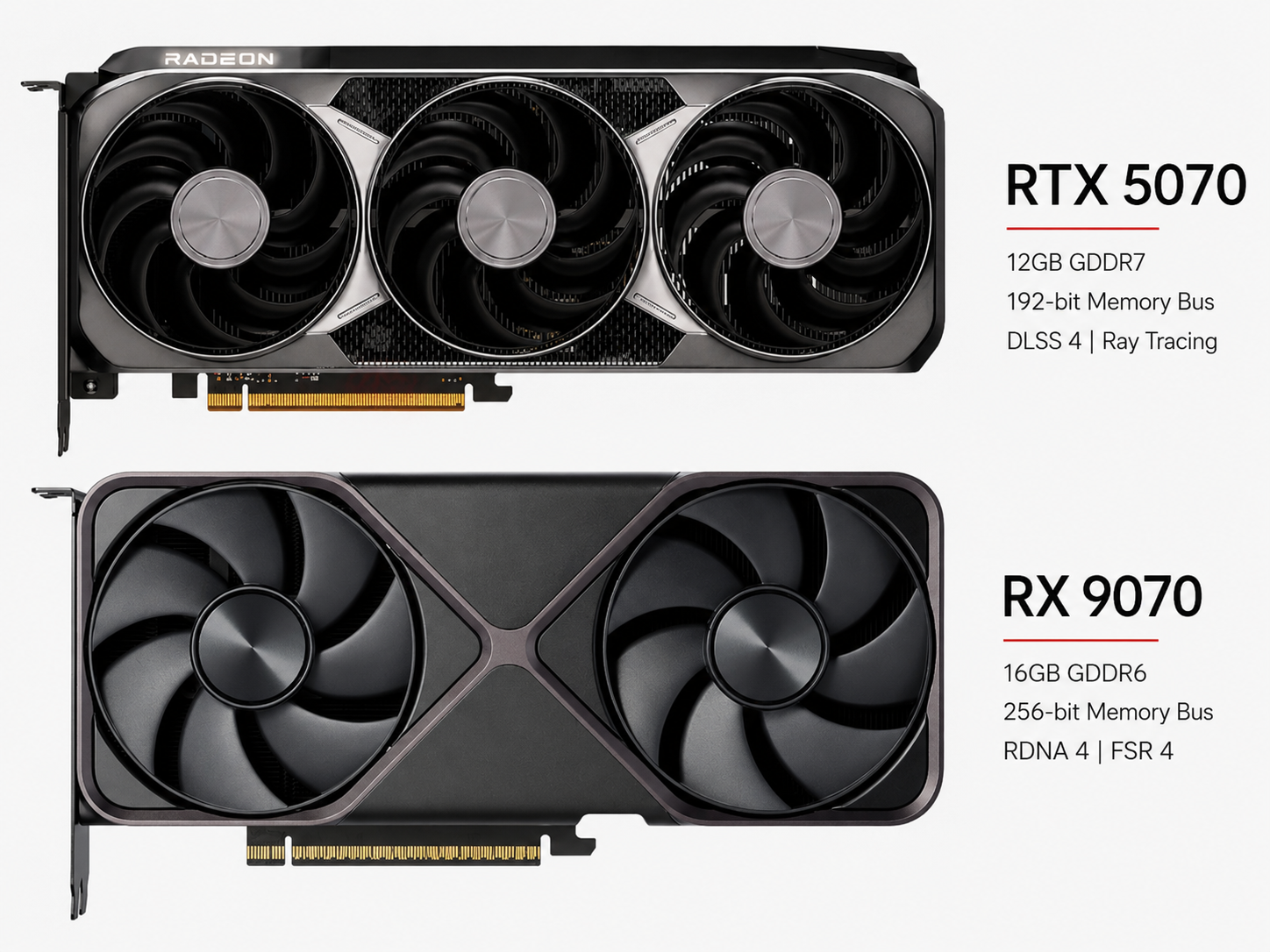 RTX 5070 vs RX 9070